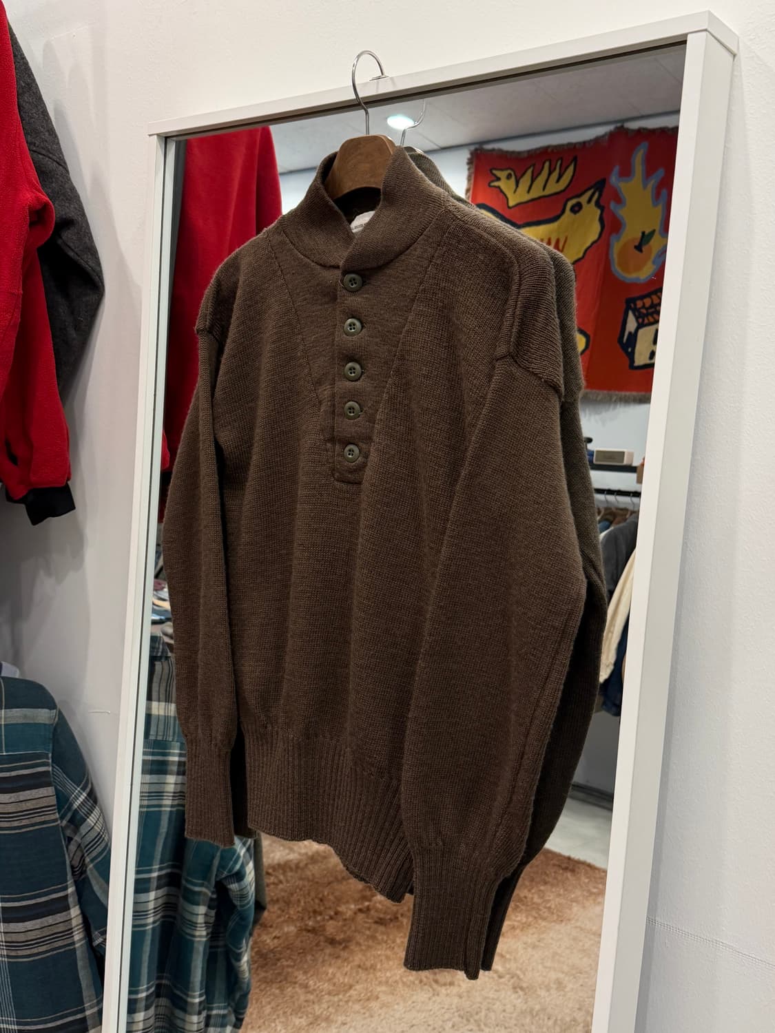 80s Military U.S.Army 미군 5버튼 코만도 울 스웨터 상품이미지1