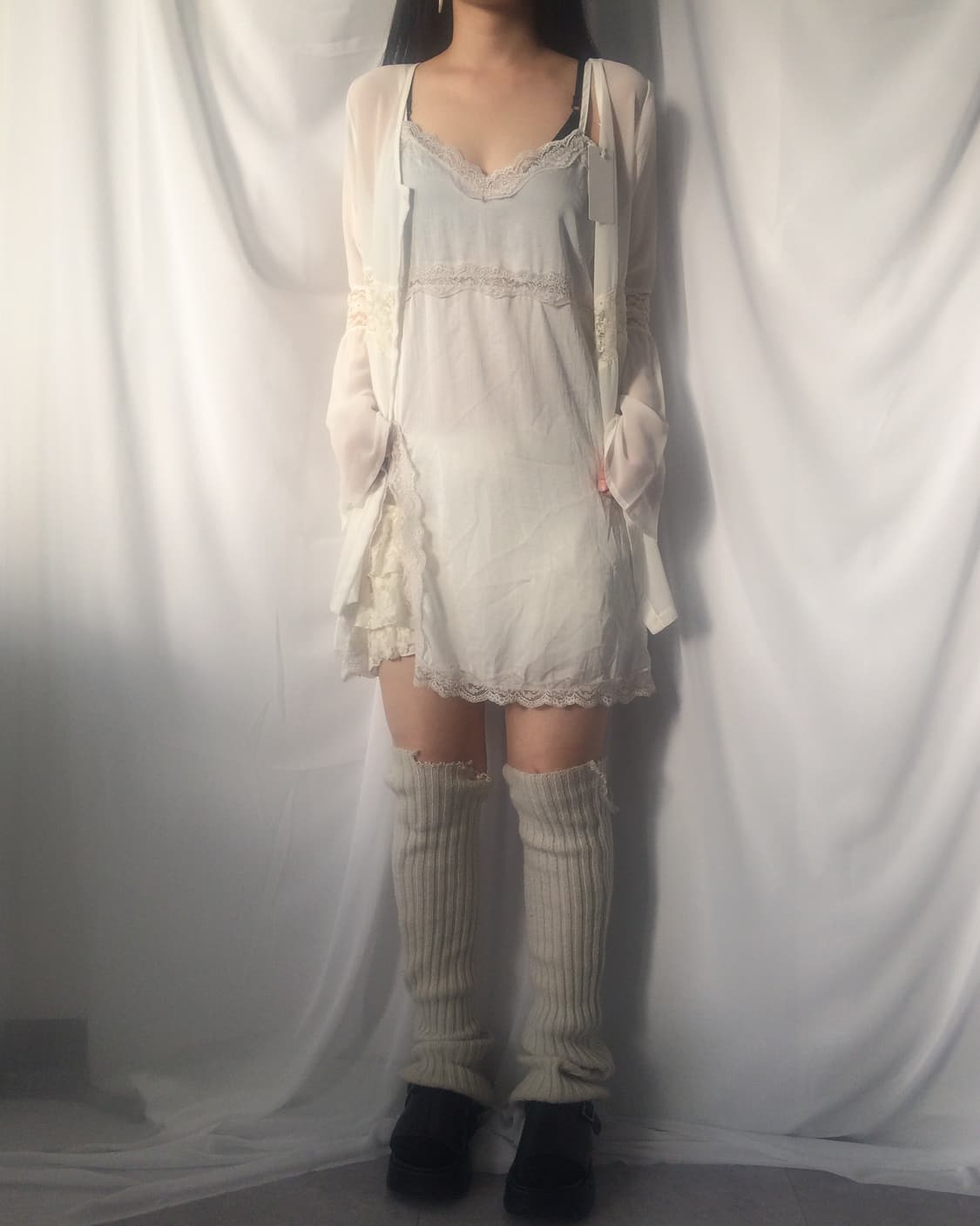 Lace trimming slip onepiece 상품이미지7