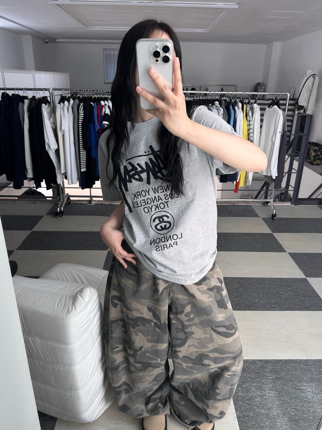 스투시 그레이 월드투어 반팔 티셔츠  상품이미지2
