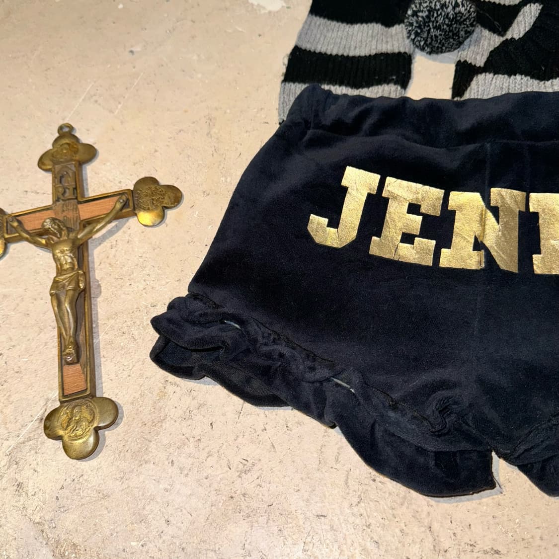 JENNI 프릴 벨벳 반바지 상품이미지3