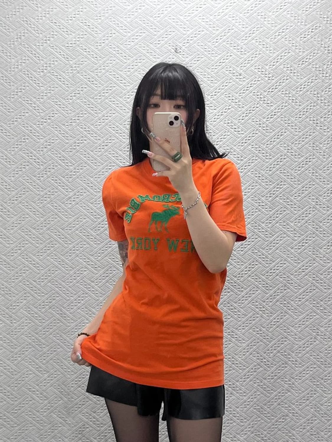 아베크롬비 레트로 Y2K 대장급 오렌지 반팔티 M C12633 상품이미지2