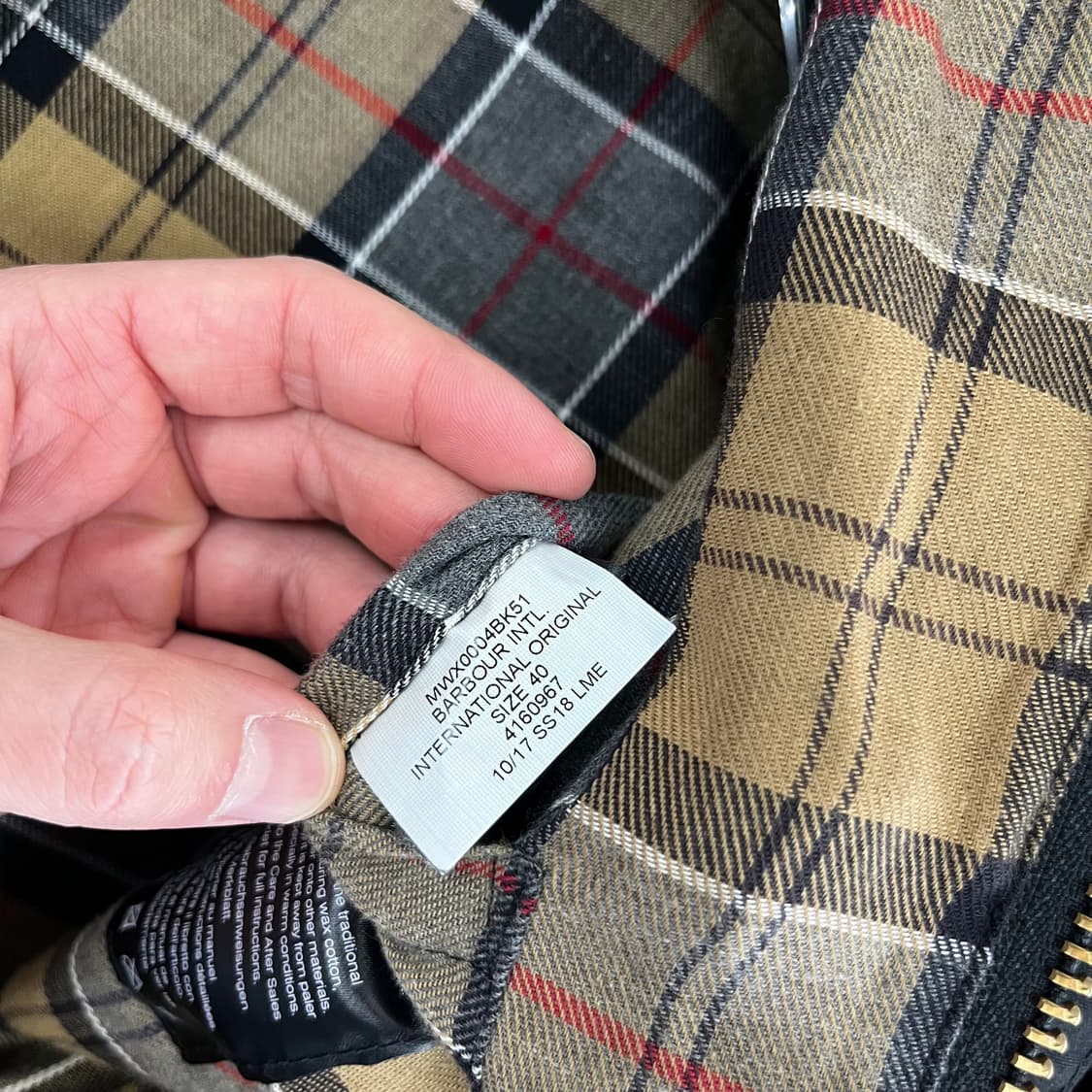 바버 인터네셔널 a7 왁스자켓 40 상품이미지6