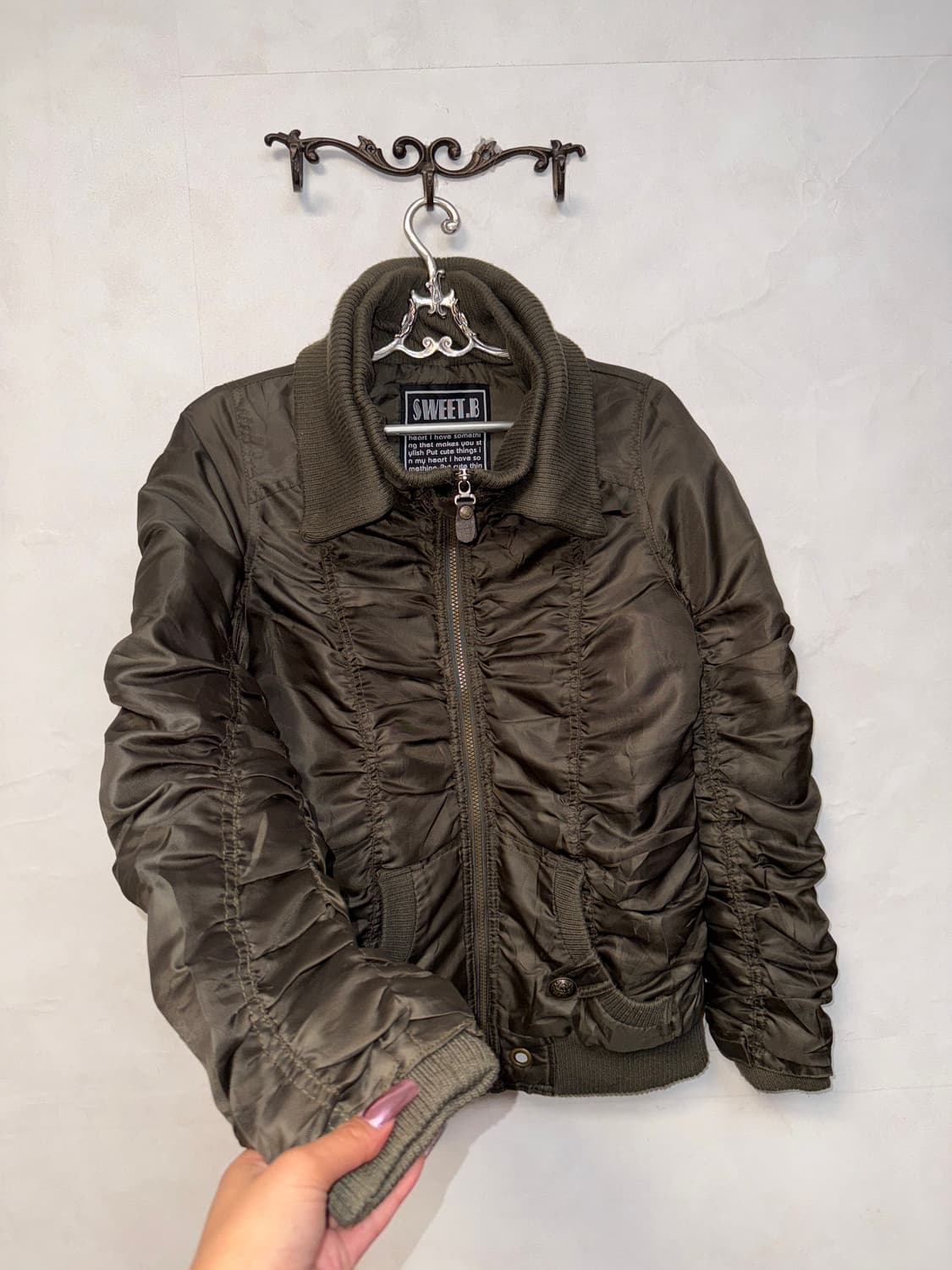 Sweet.B khaki shirring padded jumper 상품이미지2