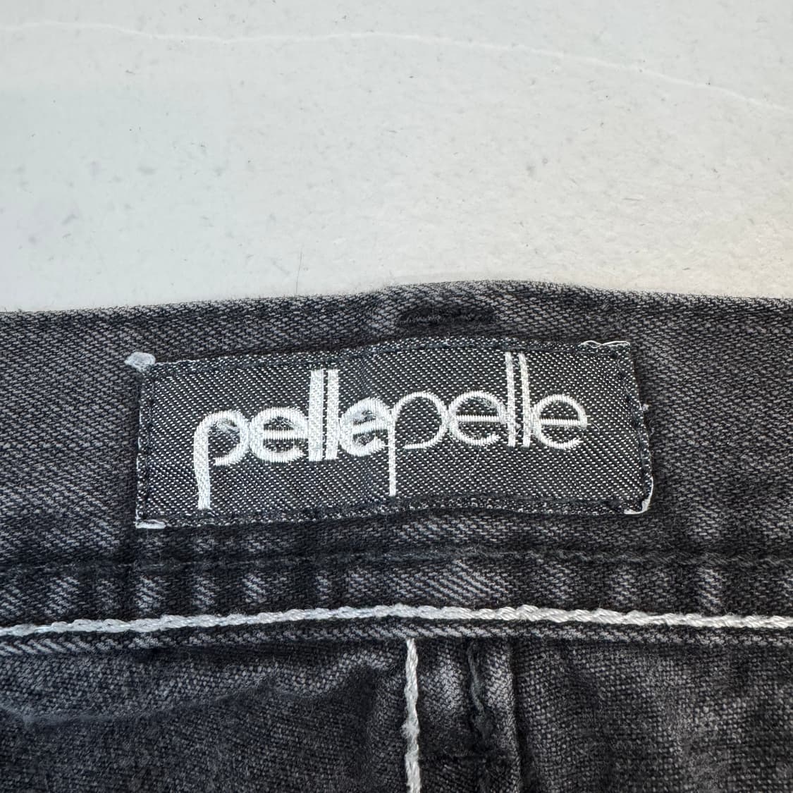 펠레펠레 스컬 해골 뱀 올드스쿨 타투 자수 흑청 와이드 데님팬츠 상품이미지7