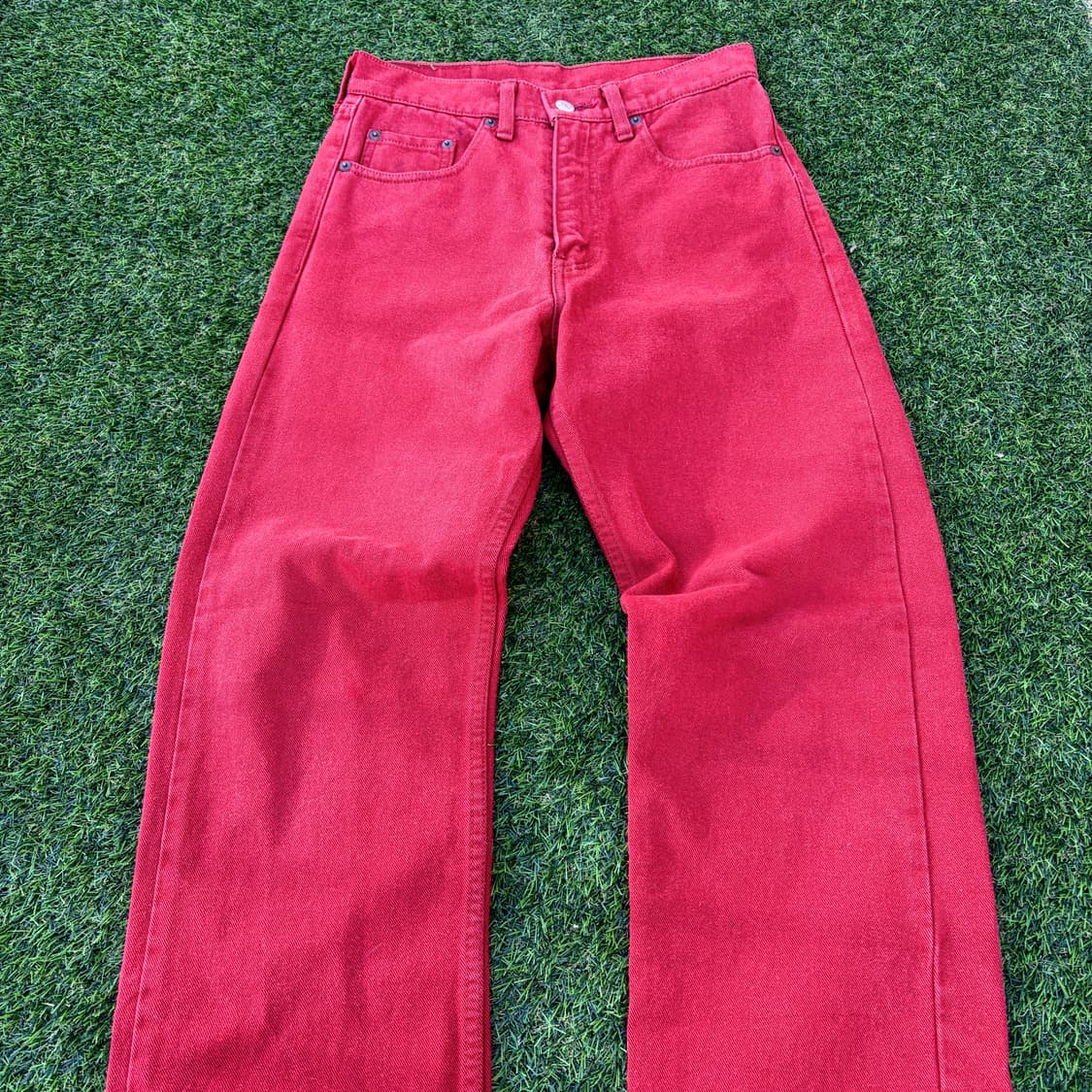 28) 90s 리바이스 재팬 512 딥레드 컬러 데님 팬츠 상품이미지1