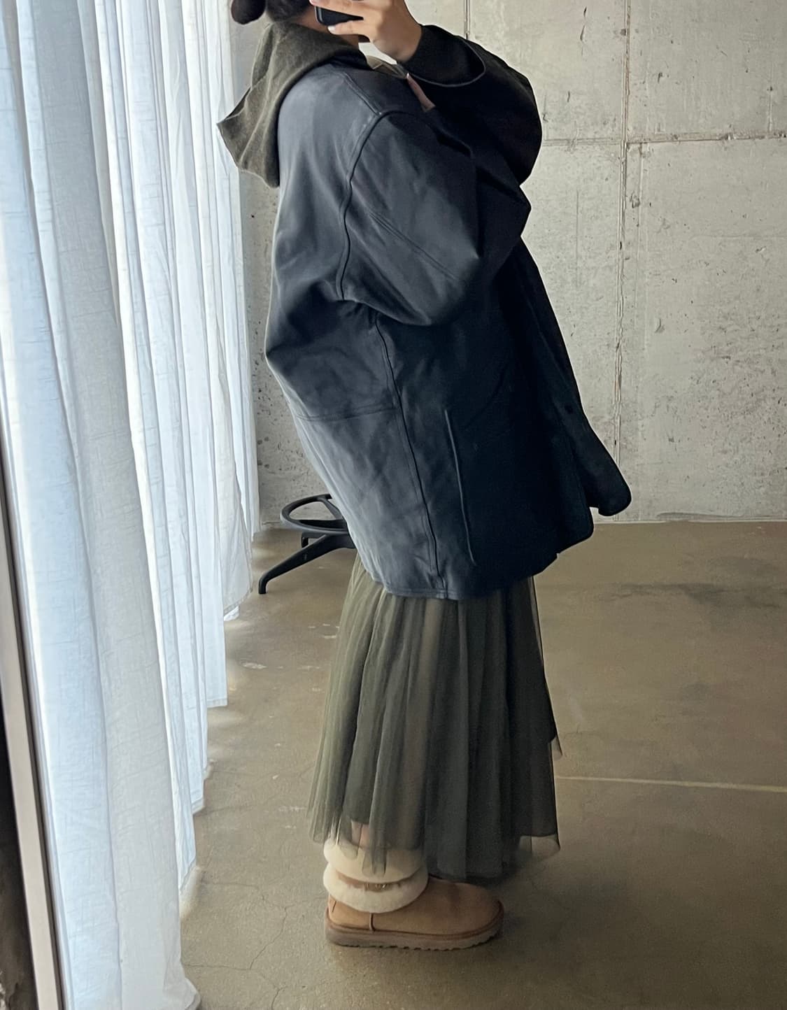 레이어드 튤 스커트 올리브 그린 상품이미지10