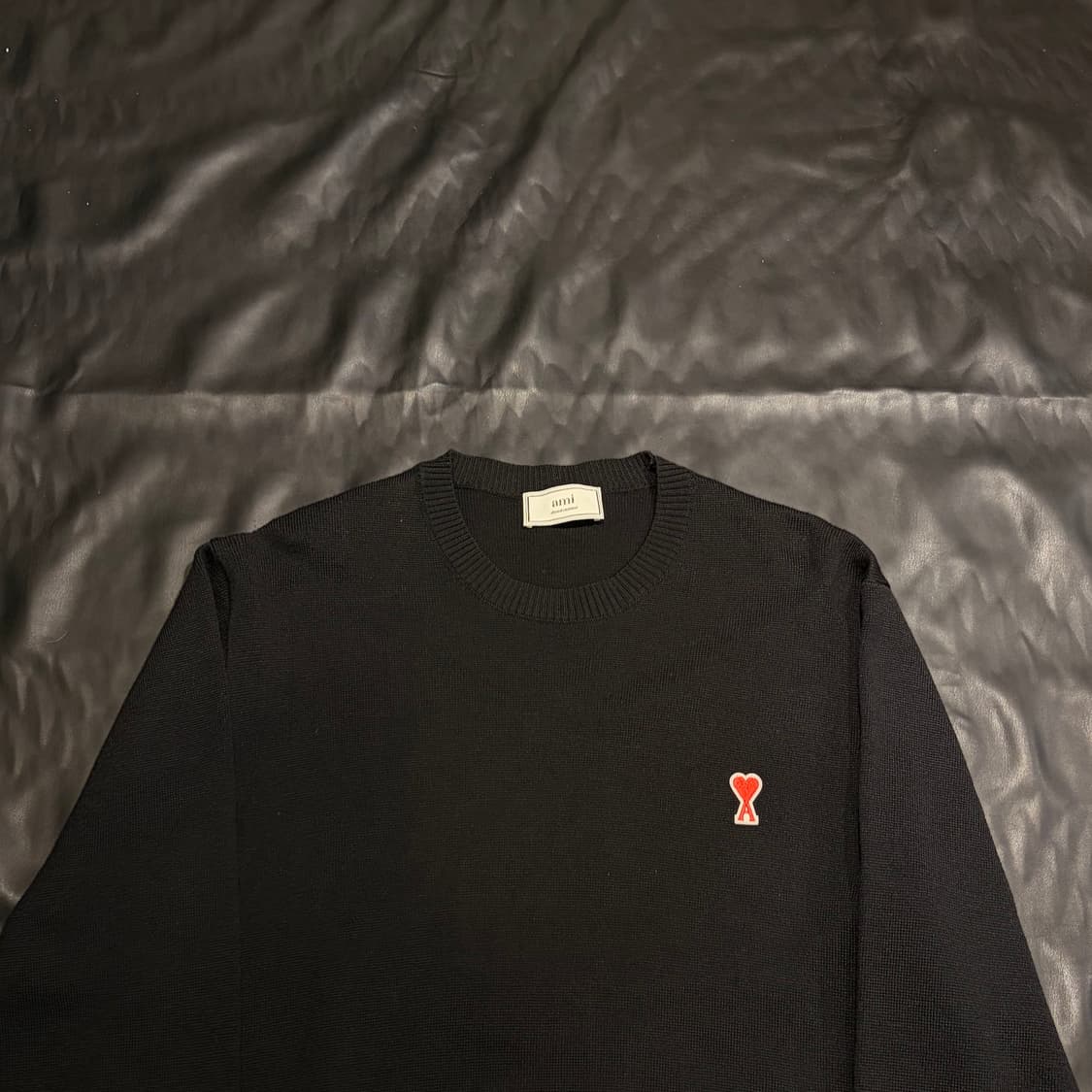 아미 하트 로고 블랙 니트 상품이미지3