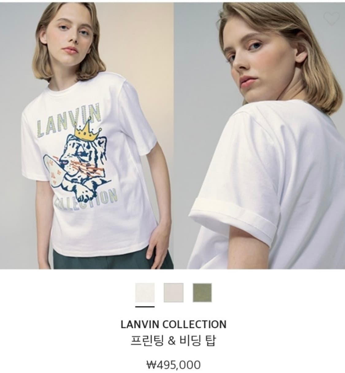 랑방 컬렉션 비딩 프린트 반팔 티셔츠 상품이미지2