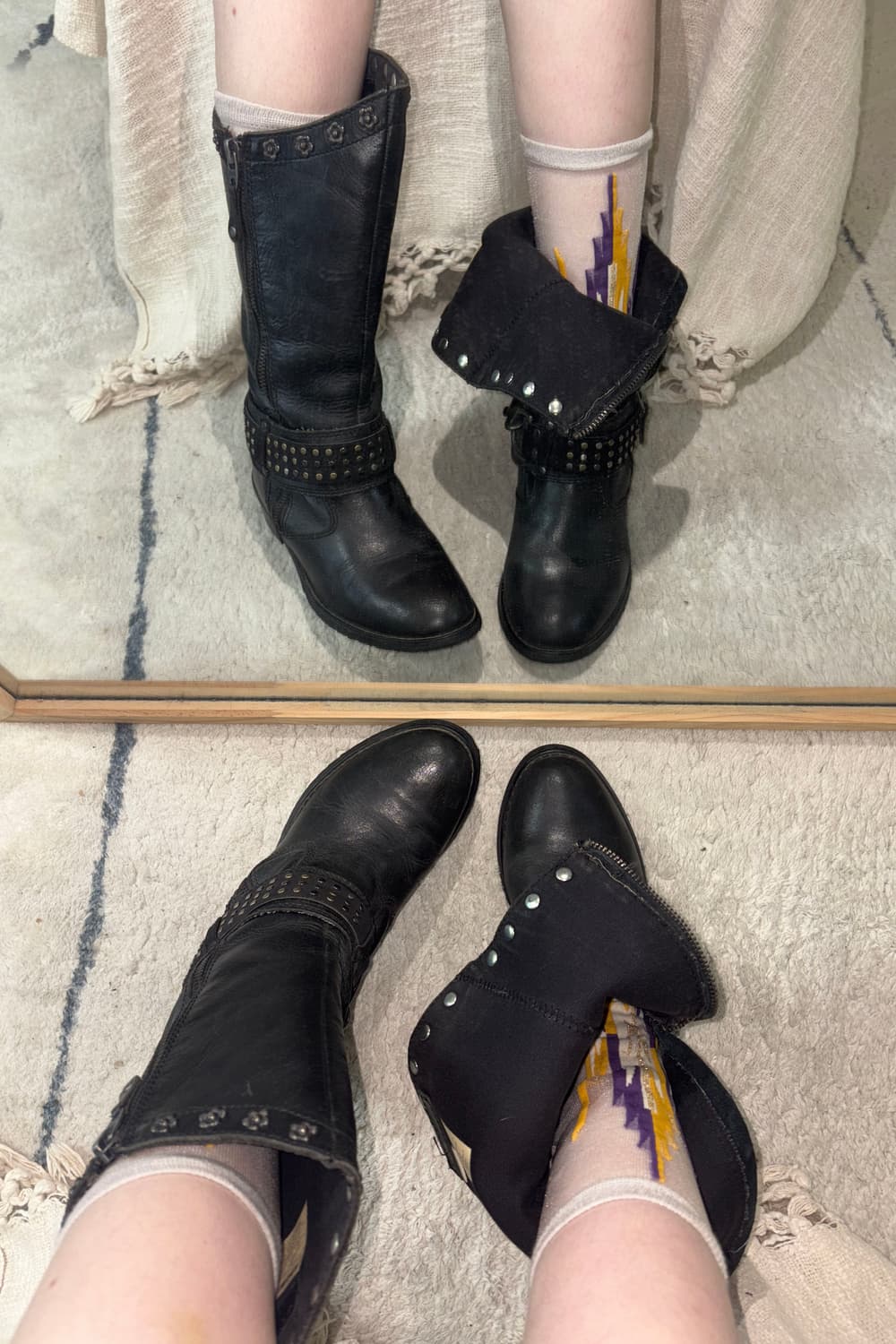 Diesel Studded Leather Biker Boots 상품이미지2