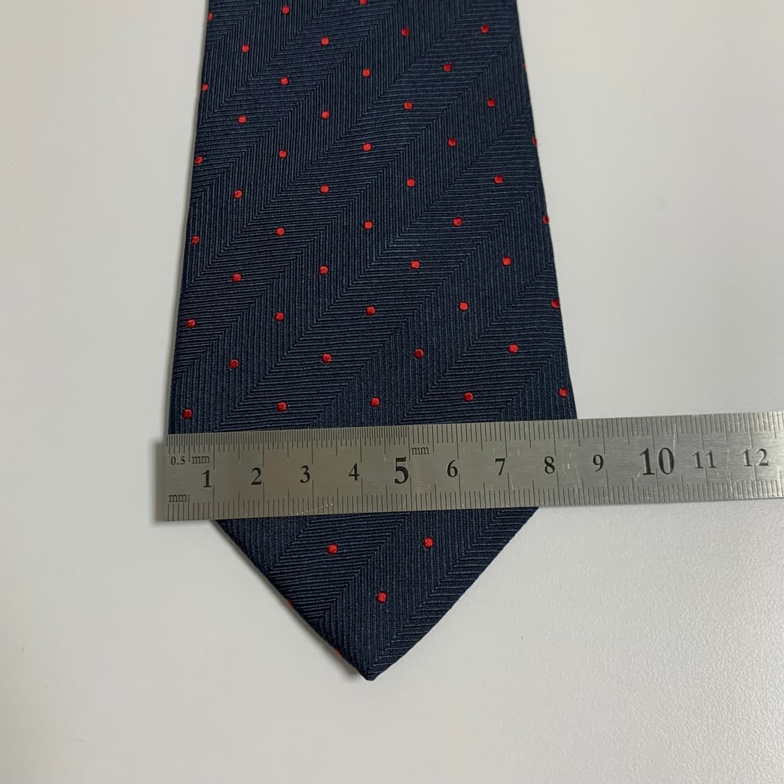 랑방(LANVIN) 네이비컬러 도트 명품넥타이 100실크 최상급 상품이미지10