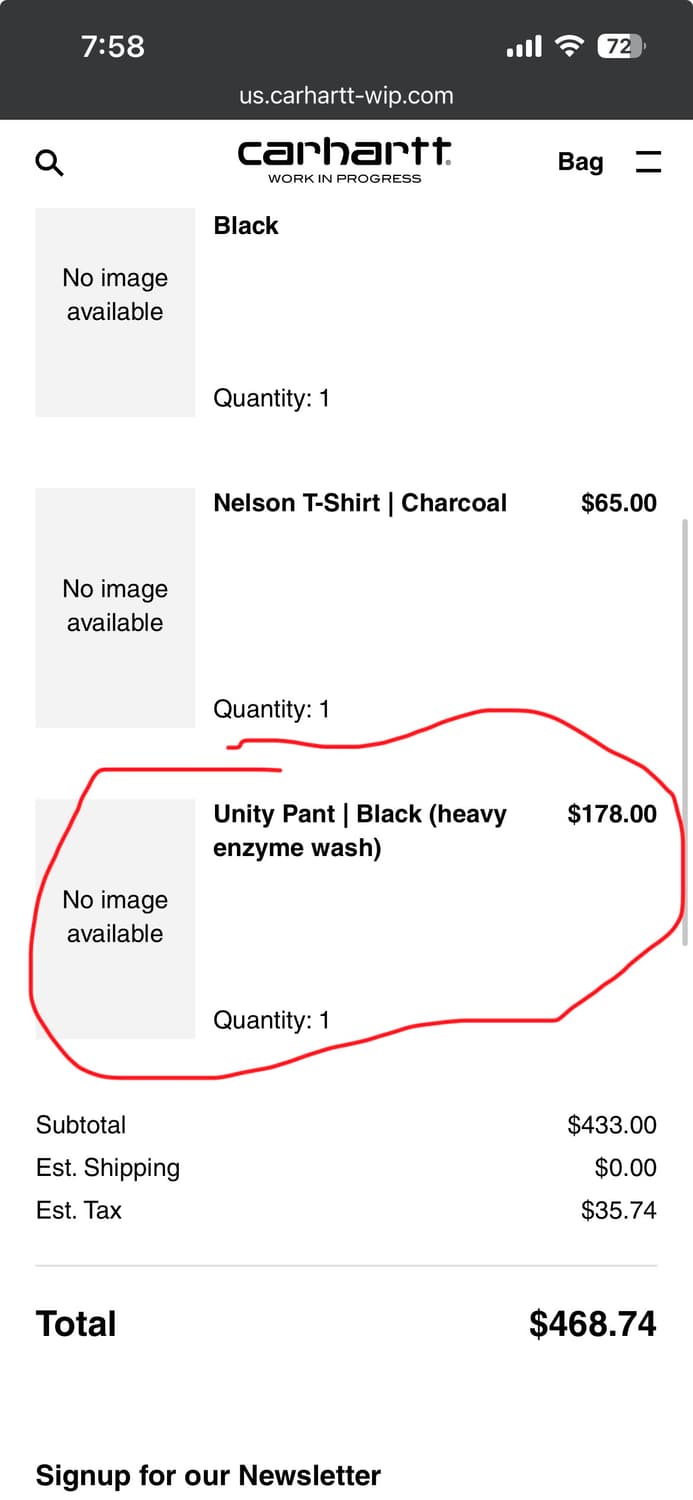 칼하트 윕(WIP) 유니티 카고팬츠 블랙 M 판매 상품이미지8