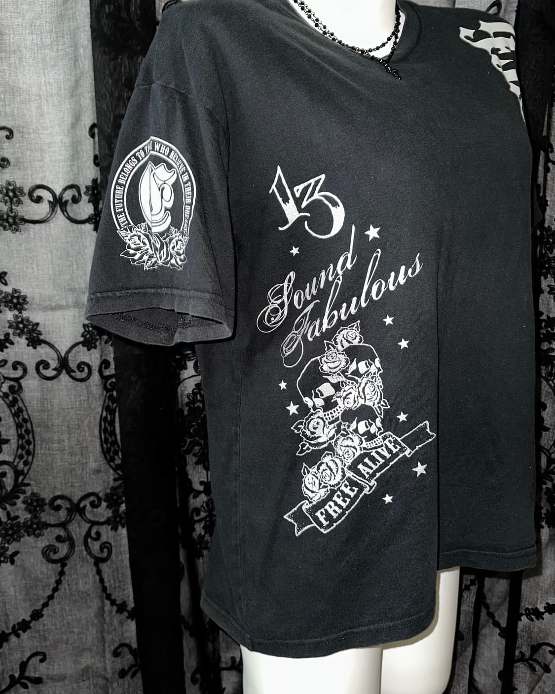 Black Laxique Lettering Short-Sleeved 상품이미지5