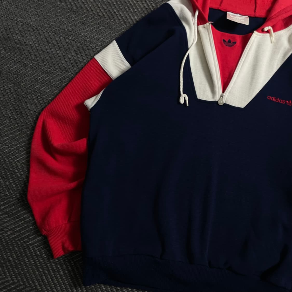 00s 아디다스 올드스쿨 배색 박시핏 아노락 후드 티셔츠y 4119 상품이미지4