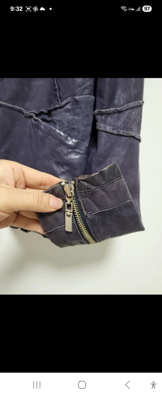 (새제품)버건디/블랙/퍼플컬러 이태리산 배지터블 양가죽 자켓44-66 상품이미지5