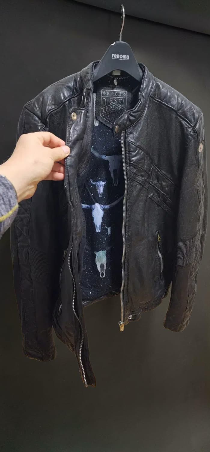 정품 디젤(DIESEL) 레더 가죽 라이더 자켓 상품이미지3