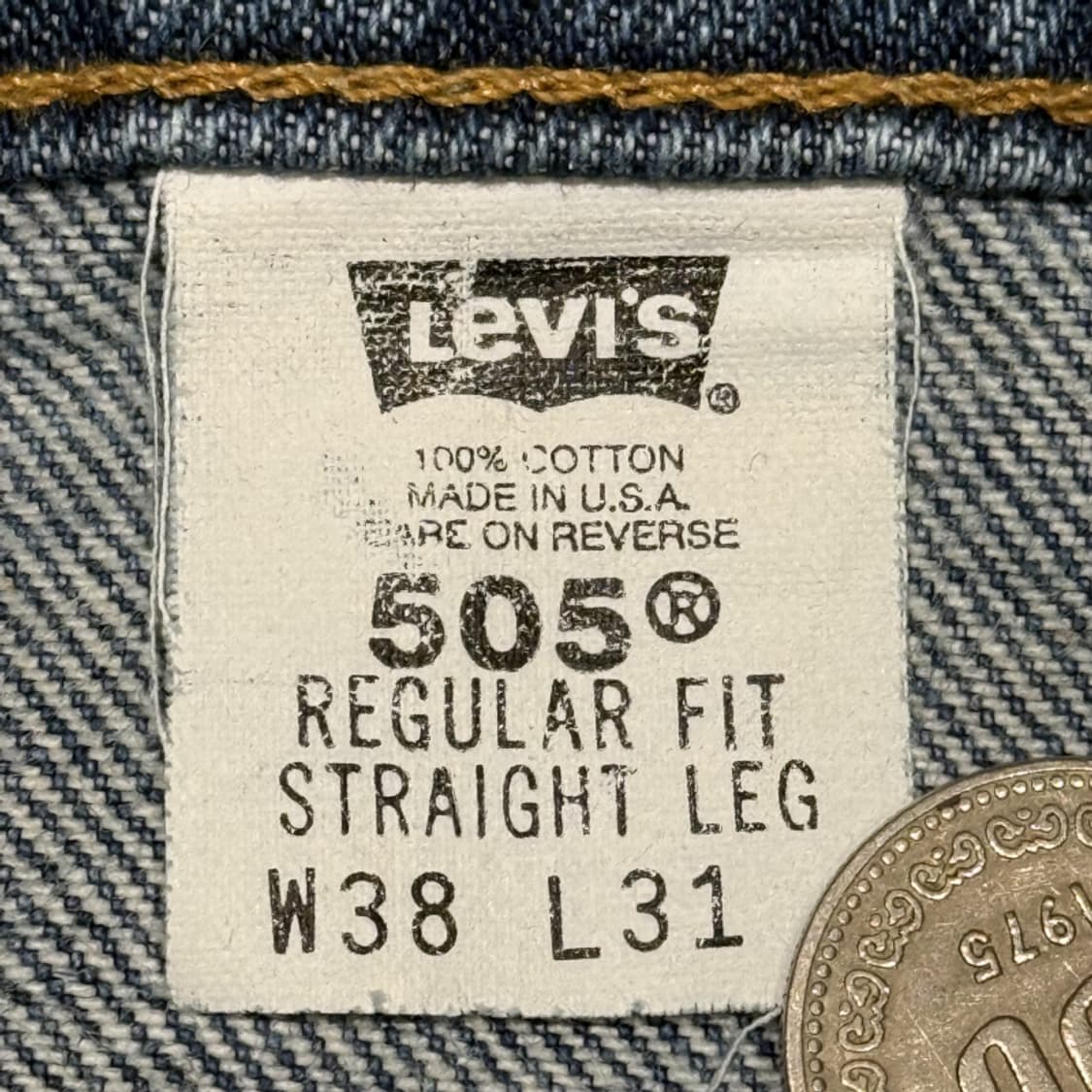 리바이스 505 80s USA 오렌지탭 빈티지 데님 스트레이트 청바지 상품이미지9
