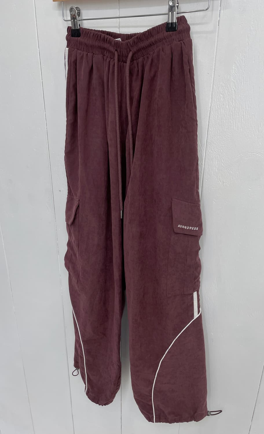 아반드레스 사이드 라인 카고 조거 팬츠 버건디 상품이미지3