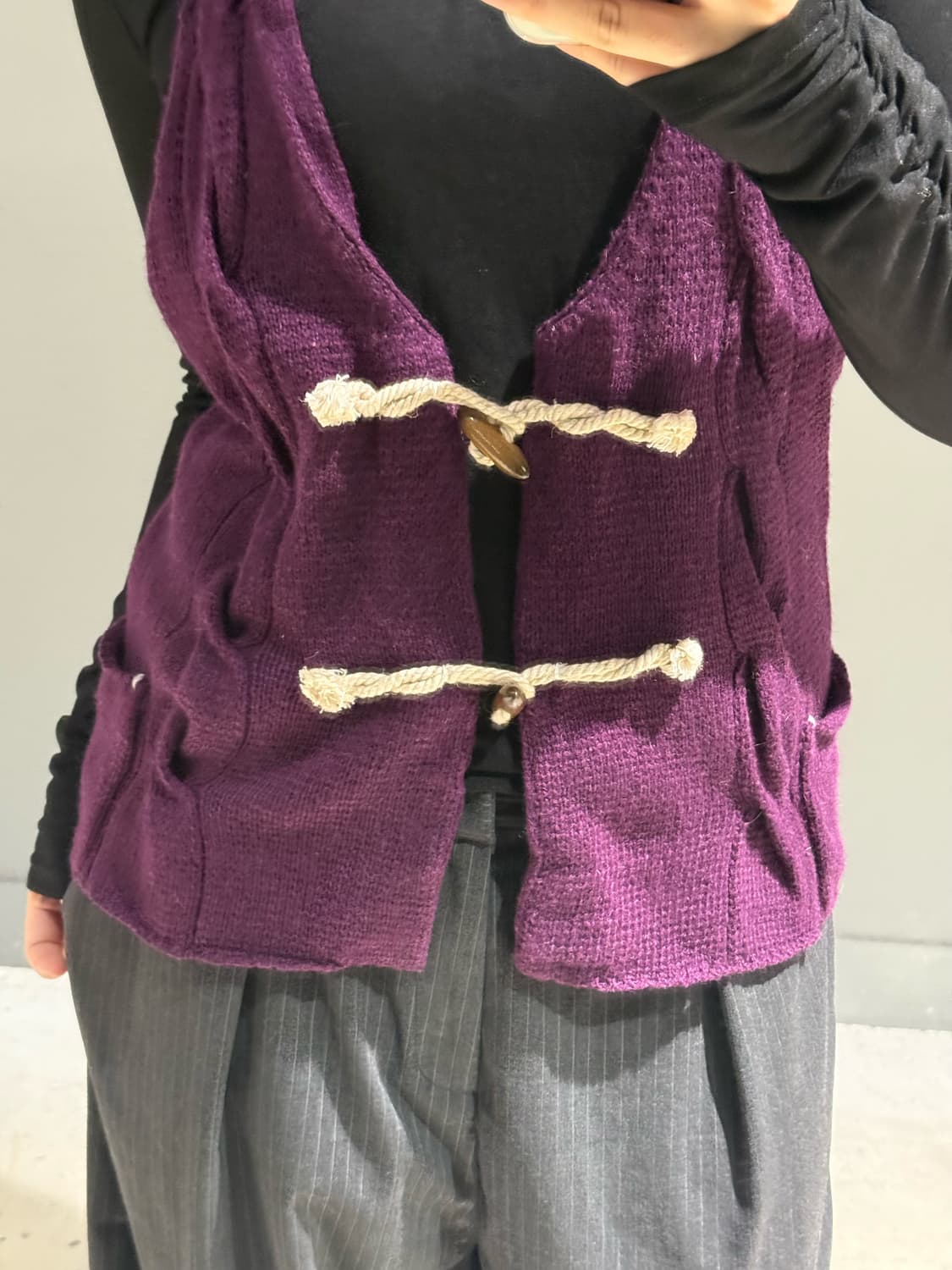 Cube sugar halter-neck duffle vest 상품이미지3