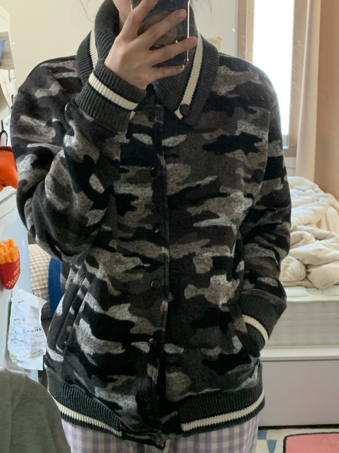 빈티지 카모 니트 자켓 팔아요 착샷있음!! 상품이미지6