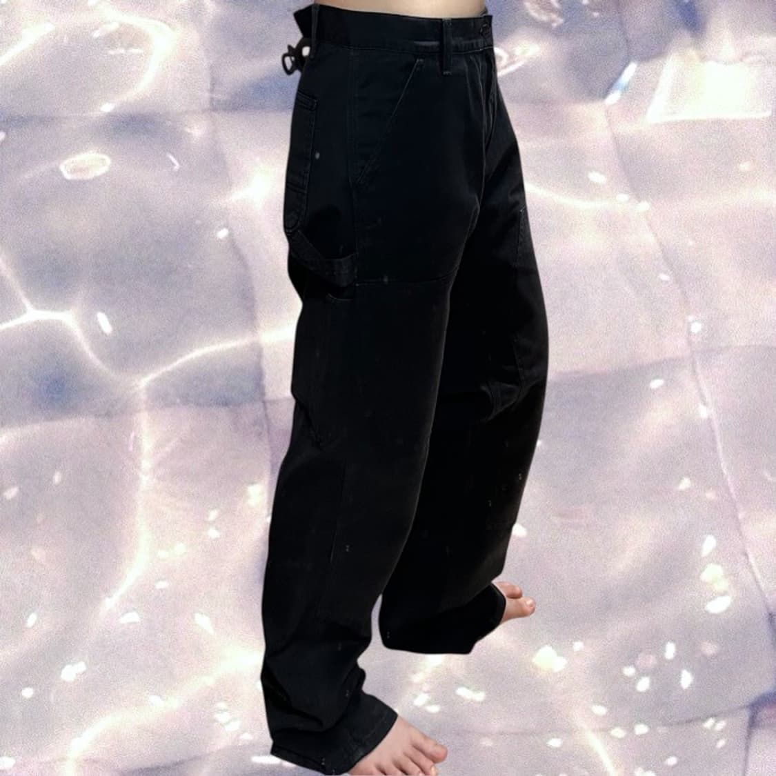 칼하트 더블니 카펜터 와이드 워크 팬츠 블랙 36 상품이미지1