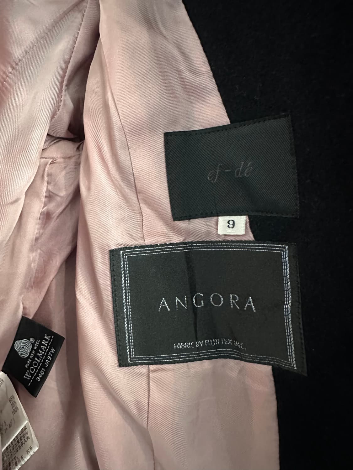 jpn ef-de 울 앙고라 혼방 블랙 숏자켓 일본맛숏코트 갸루 괴짜 상품이미지4