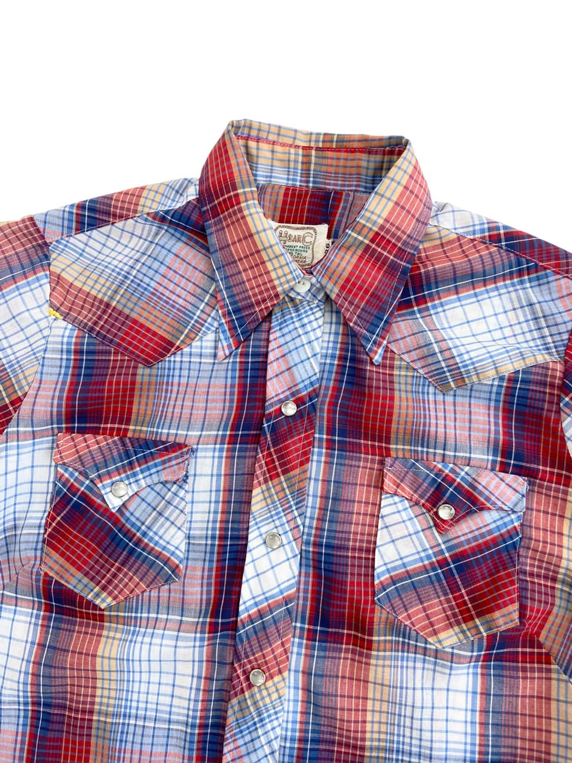 70's H bar C Lightweight Plaid 웨스턴 셔츠 상품이미지3