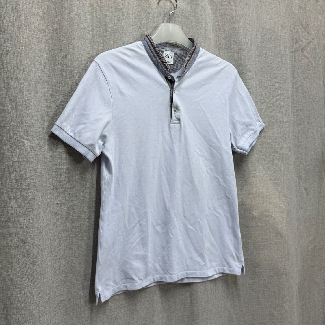 [L] 자라 zara 남성 헨리넥 코튼 반팔티 상품이미지2