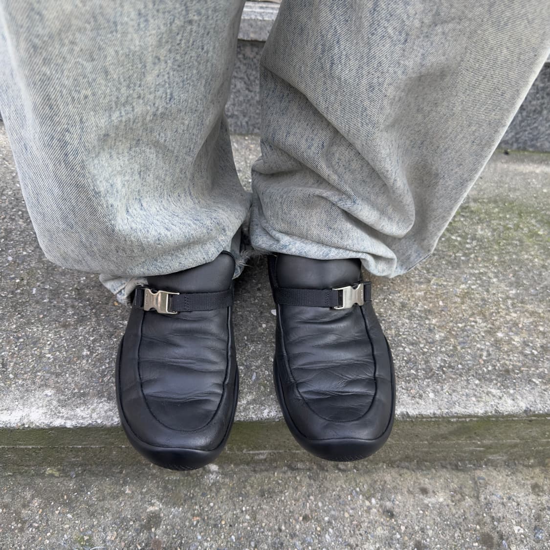 00s 레어 블랙 프라다 스포츠 버클 로퍼 상품이미지7