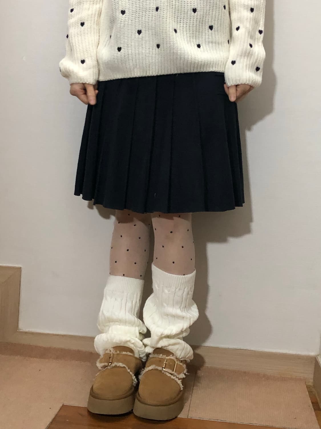 빈티지 네이비 플리츠 스커트 상품이미지5