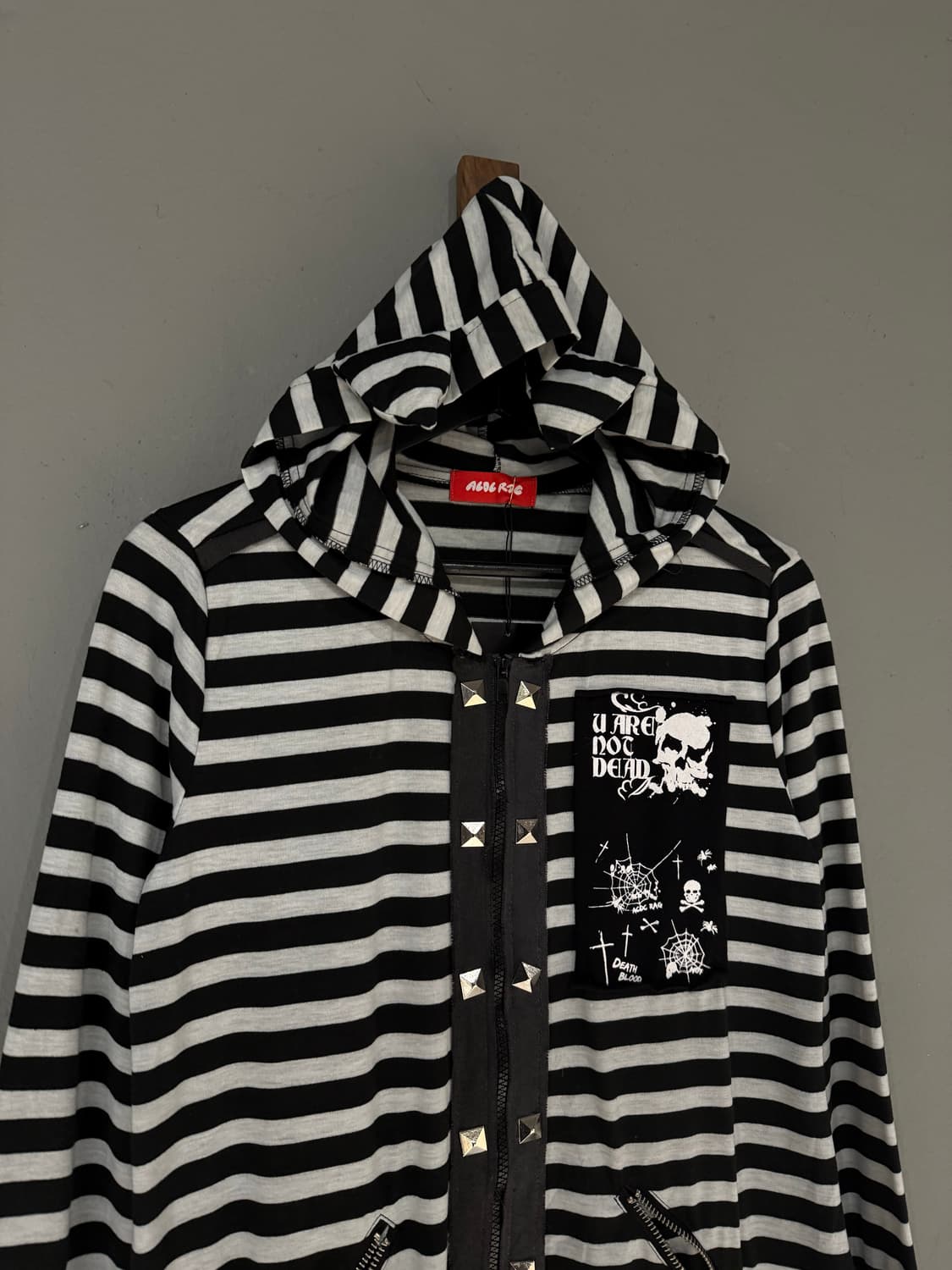 Acdc rag cat ear stud detail hood zip-up 상품이미지5