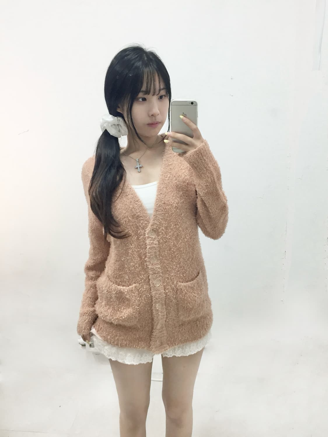 로걀 코랄핑크 가디건 상품이미지1