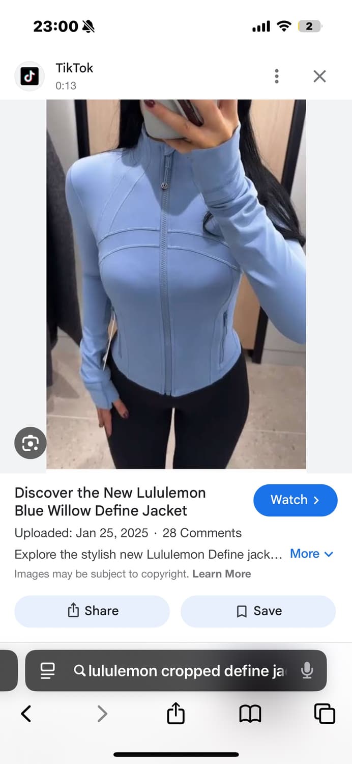 (택,가방포함)룰루레몬 크롭 디파인 자켓 블루 윌로우 6사이즈 상품이미지5