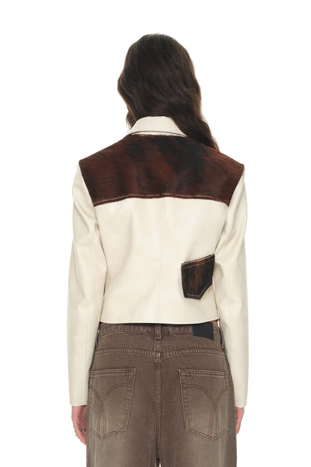 투머치택스 TMT 헤어리 레더 자켓 아이보리 S 상품이미지4