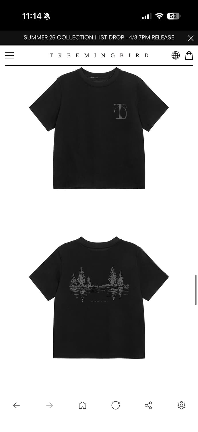 트리밍버드 티셔츠 Reflection Graphic Crop 상품이미지3