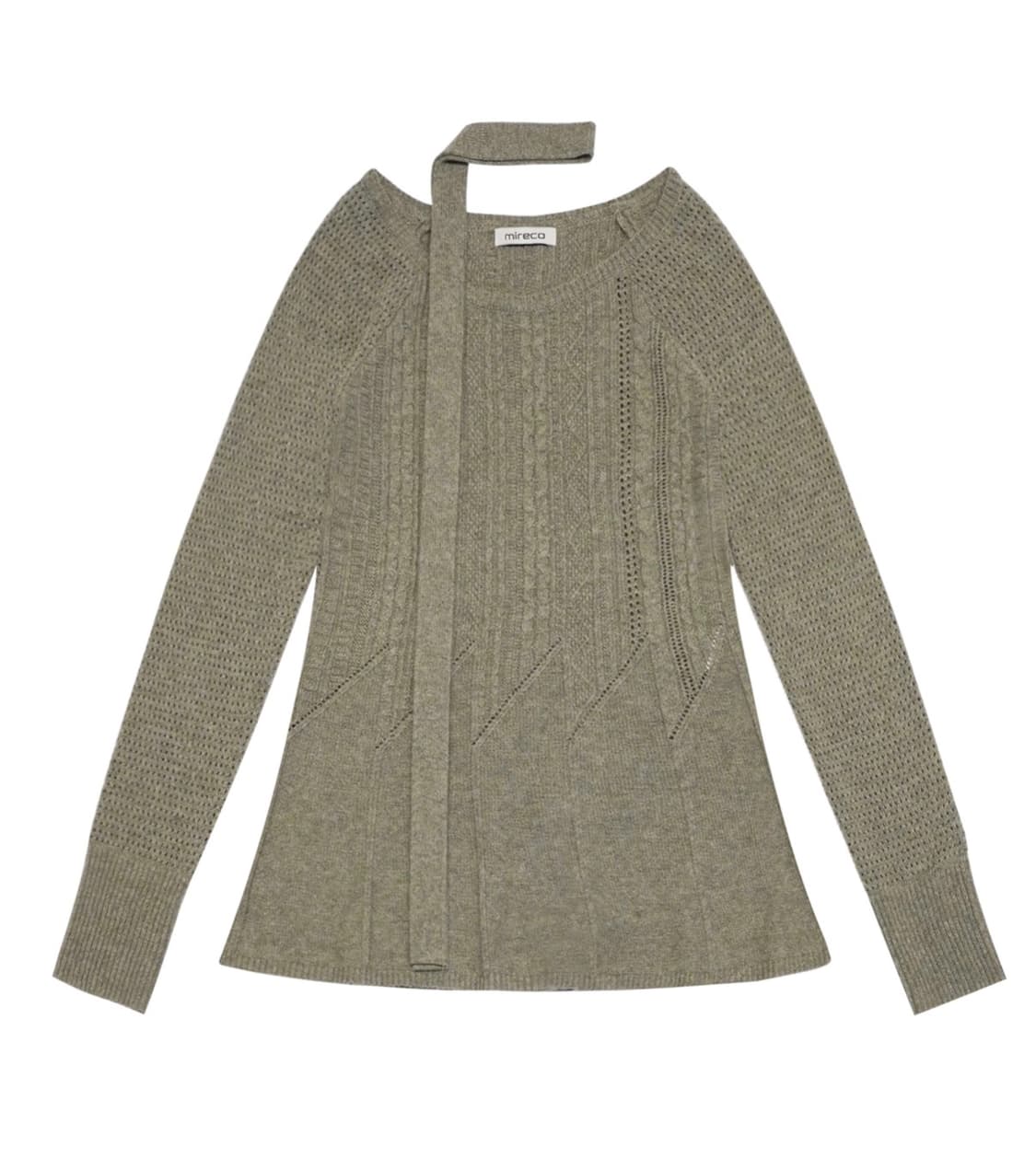 미레코 CABLE RECO KNIT OPS GREY  상품이미지1