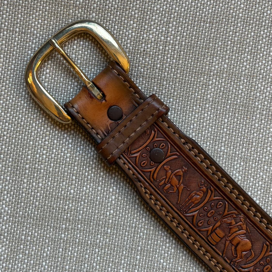 [24] 70s USA TEX TAN 카빙 레더 웨스턴 벨트 상품이미지5