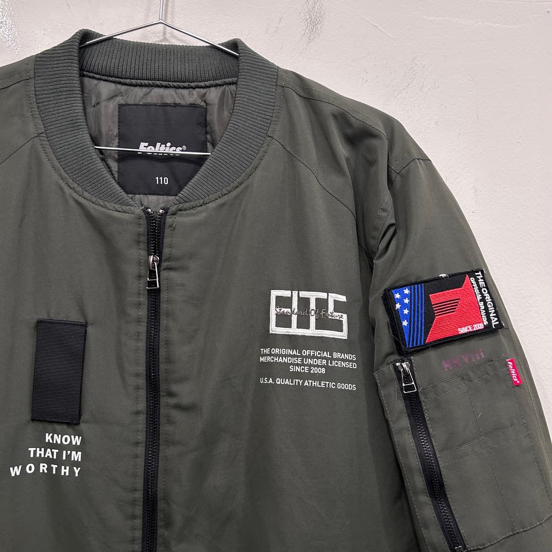 펠틱스 슬리브패치 누빔 ma-1 항공점퍼 상품이미지1