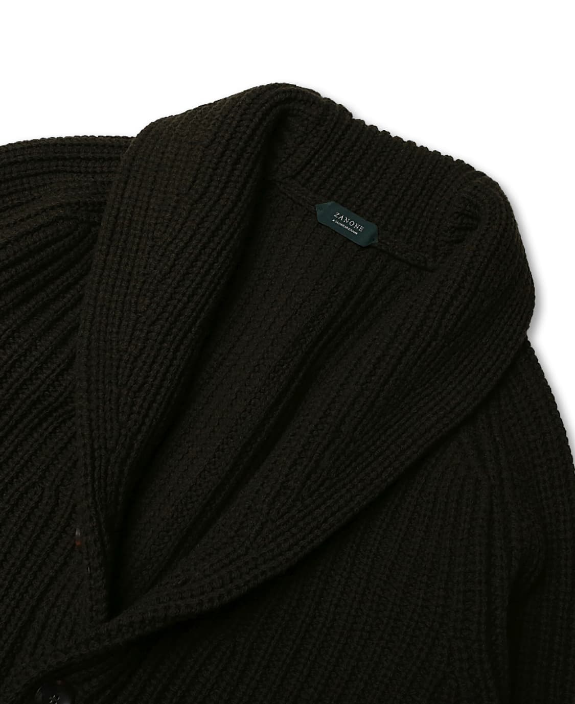 자노네 [Zanone] 슬로웨어 브랜드 카키 울 니트 숄카라 가디건 상품이미지2