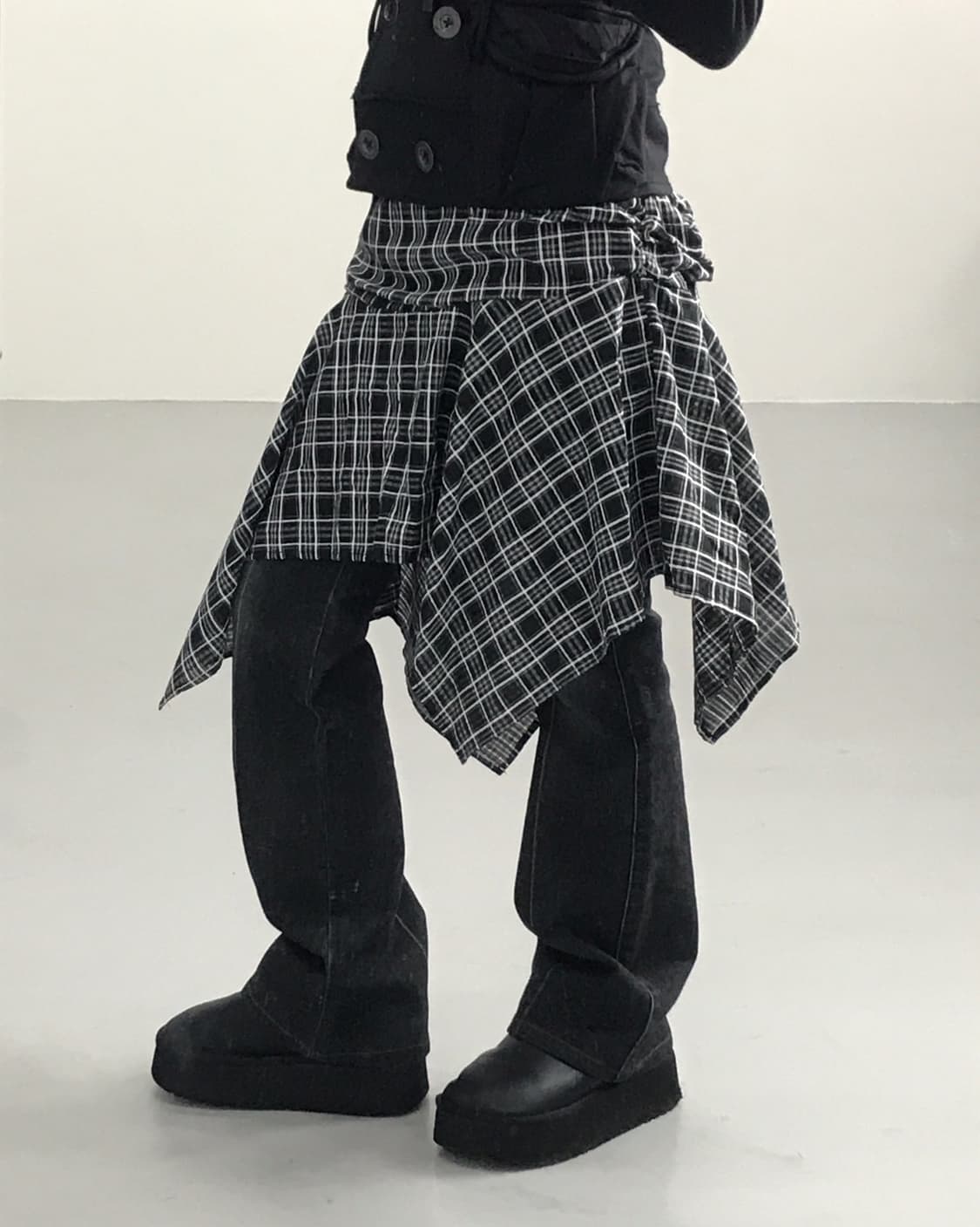 Jpn Poly Checked Mini Skirts 상품이미지1