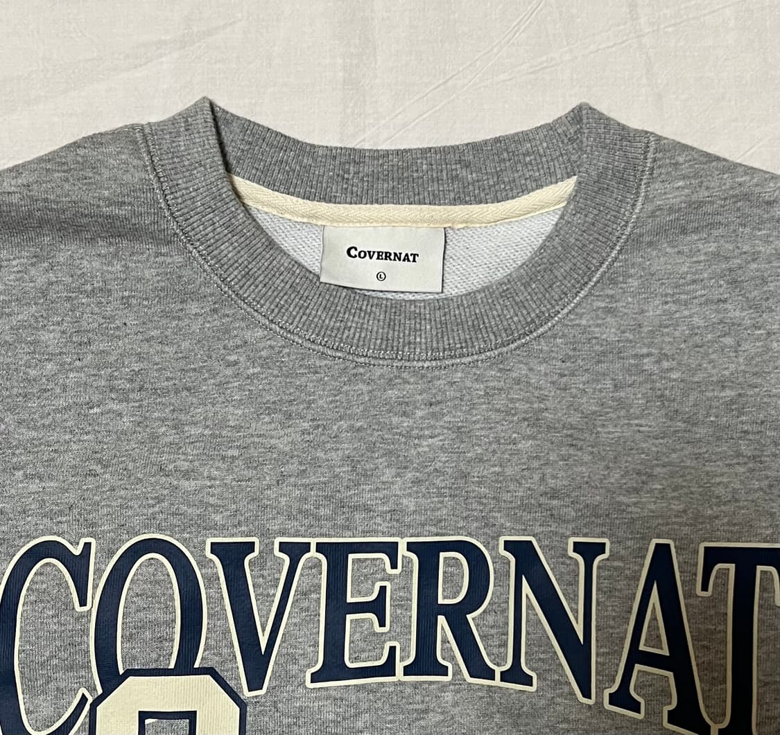 [새상품] L) 커버낫 CVNT 그래픽 맨투맨 멜란지 그레이 상품이미지6