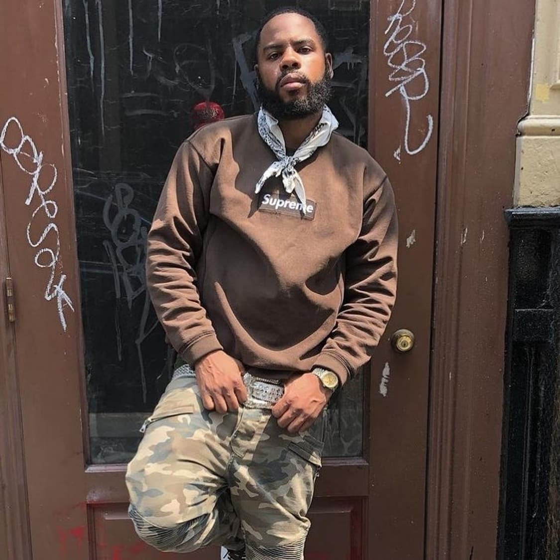 슈프림 2003 브라운 박스로고 크루넥 상품이미지8