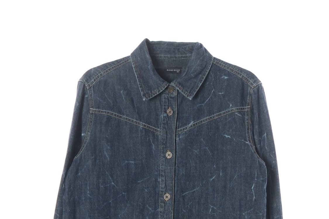 뱅뱅 빈티지 크랙 워싱 데님 셔츠 M 상품이미지3