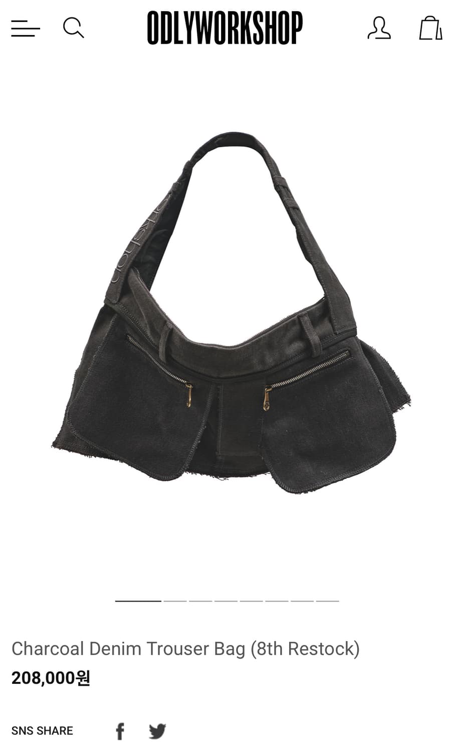 오들리워크샵 데님 트라우저 백 (차콜) 상품이미지2