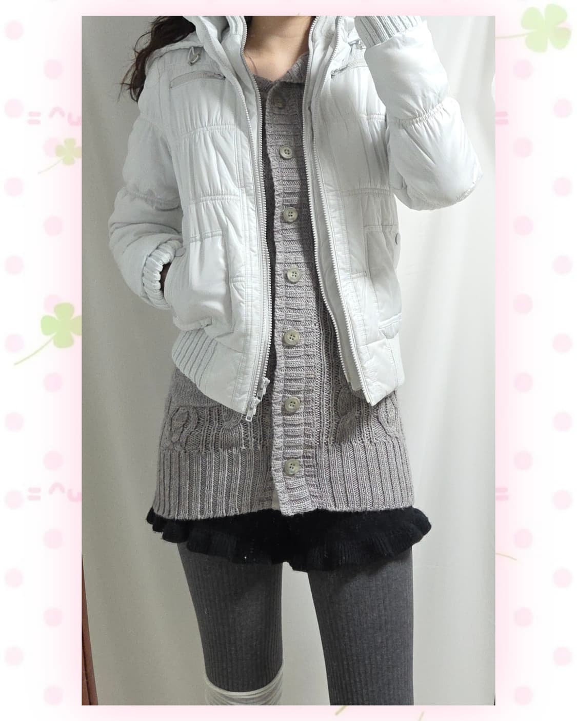 MANGO 하늘색 패딩 상품이미지1