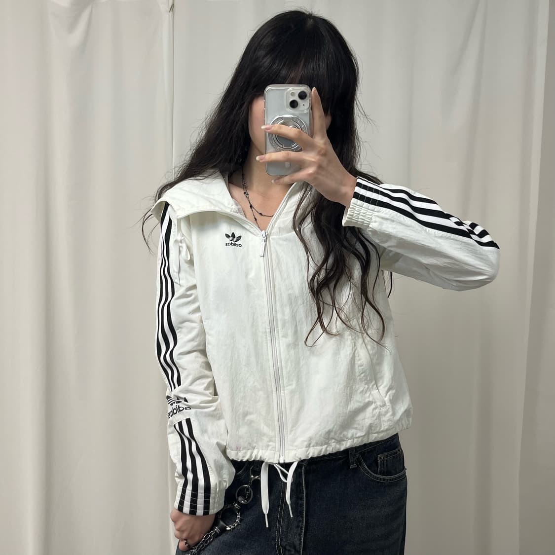 Adidas white lock-up windbreaker 상품이미지1