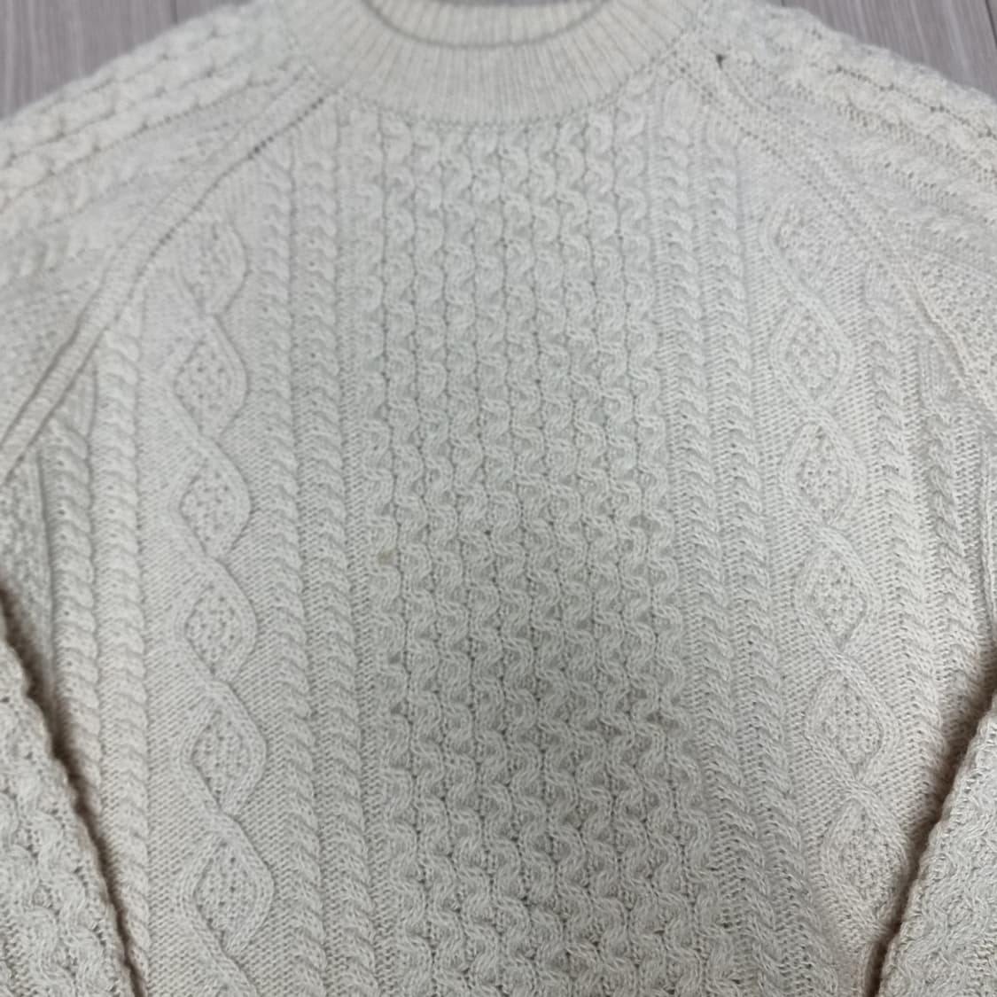 아이보리색 케이블 니트 스티브맥퀸 피셔맨 스웨터(105) 상품이미지2