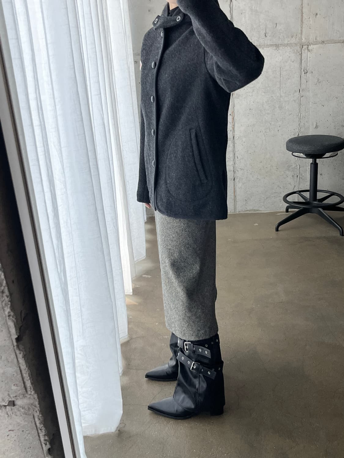 Danton 단톤 울 후디 코트 다크그레이 40 상품이미지4