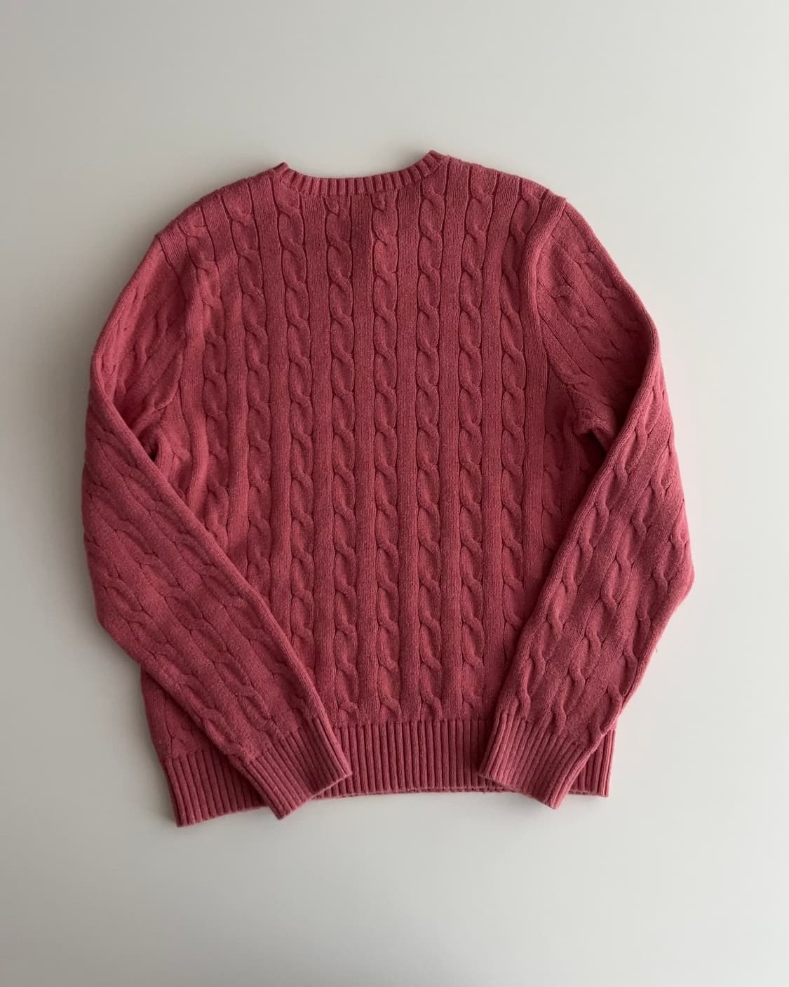 폴로 랄프로렌 케이블 핑크 꽈배기 라운드 니트 L 상품이미지5