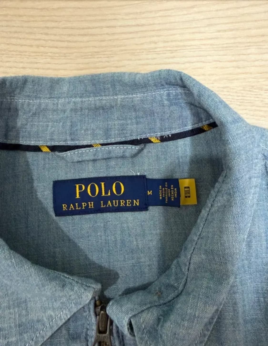 폴로 샴브레이 베이포트 자켓 QR라벨 상품이미지3