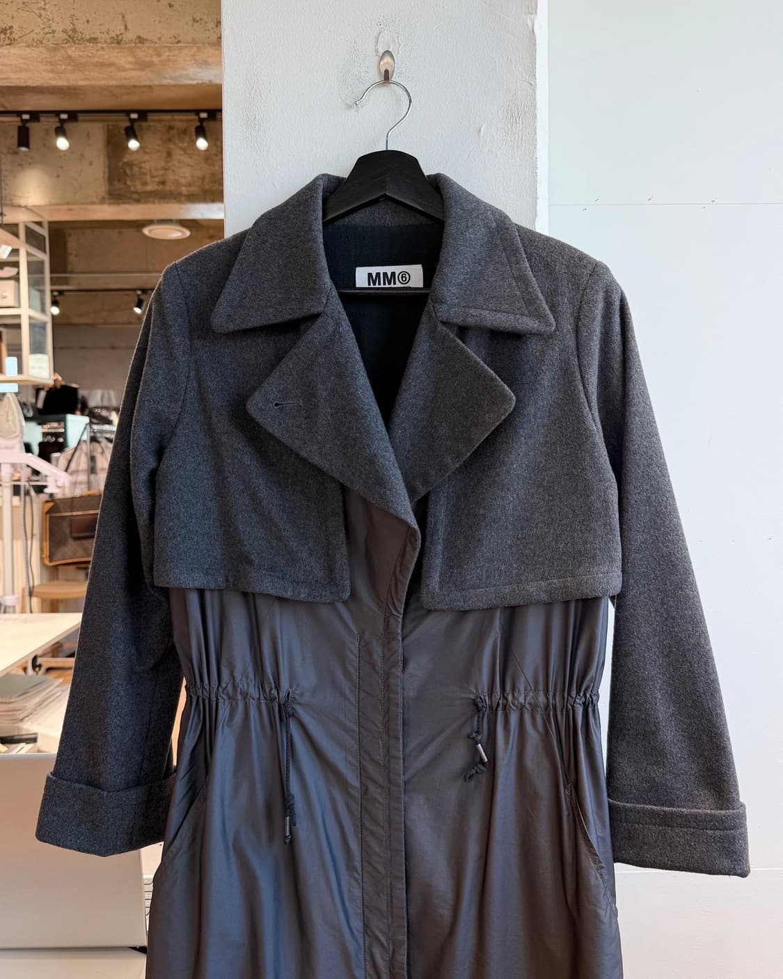 mm6 그레이 폴리마인드 레이어드 코트  상품이미지3